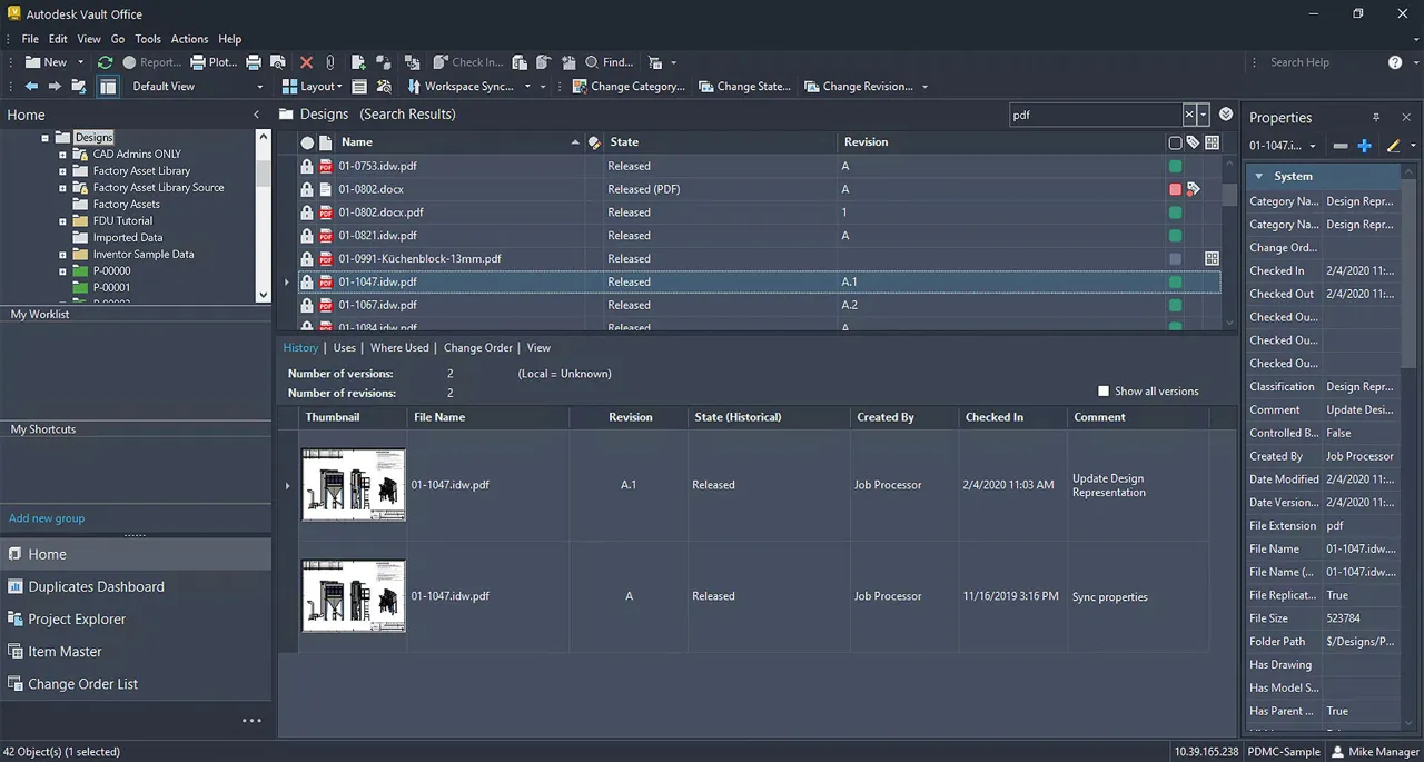 Captura Autodesk Vault Office Client 1