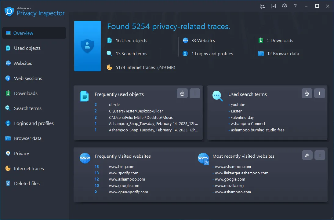 Descargar-hp337z9c-Ashampoo Privacy Inspector 1.00.10