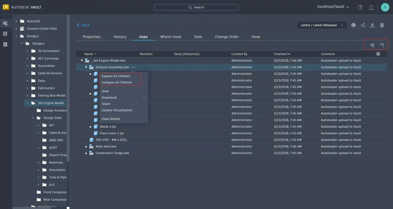 Captura Autodesk Vault Professional Client 2