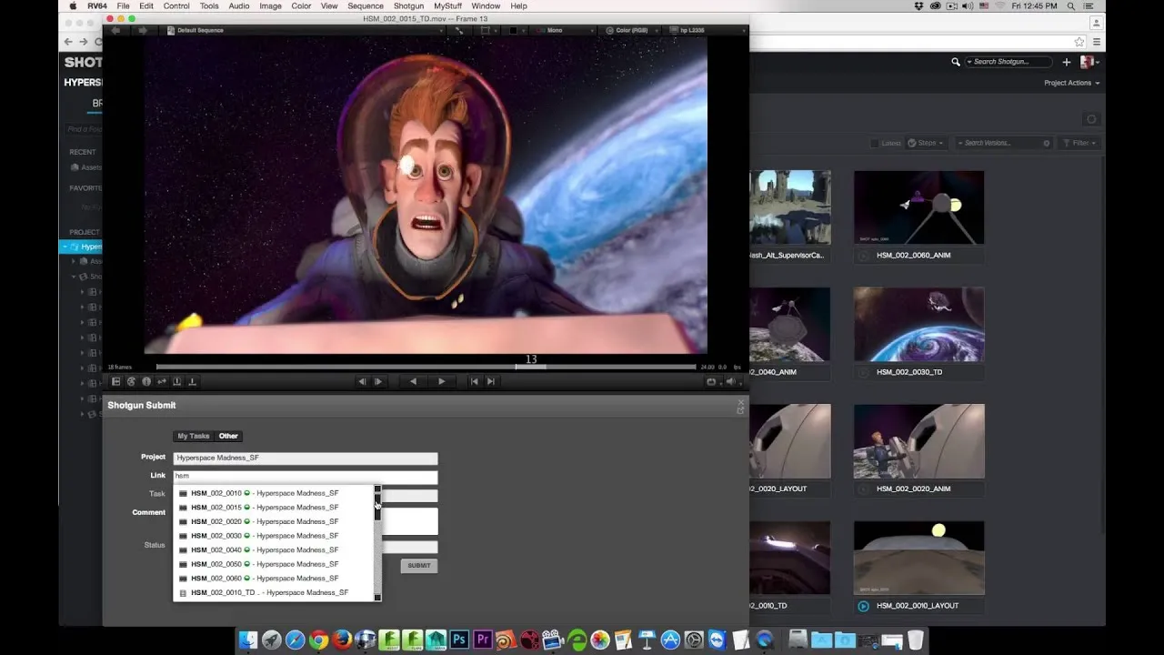 Captura Autodesk ShotGrid RV 1