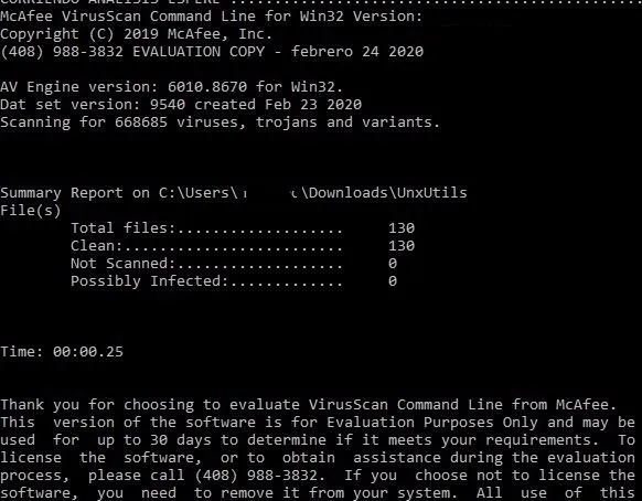 Descargar-vmdcifkp-McAfee Command Line Scanner 7.0.2