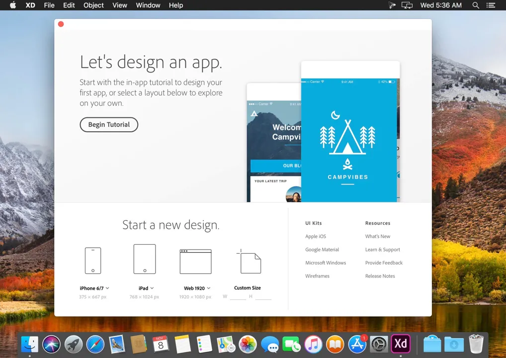 Captura Adobe XD for Mac 2