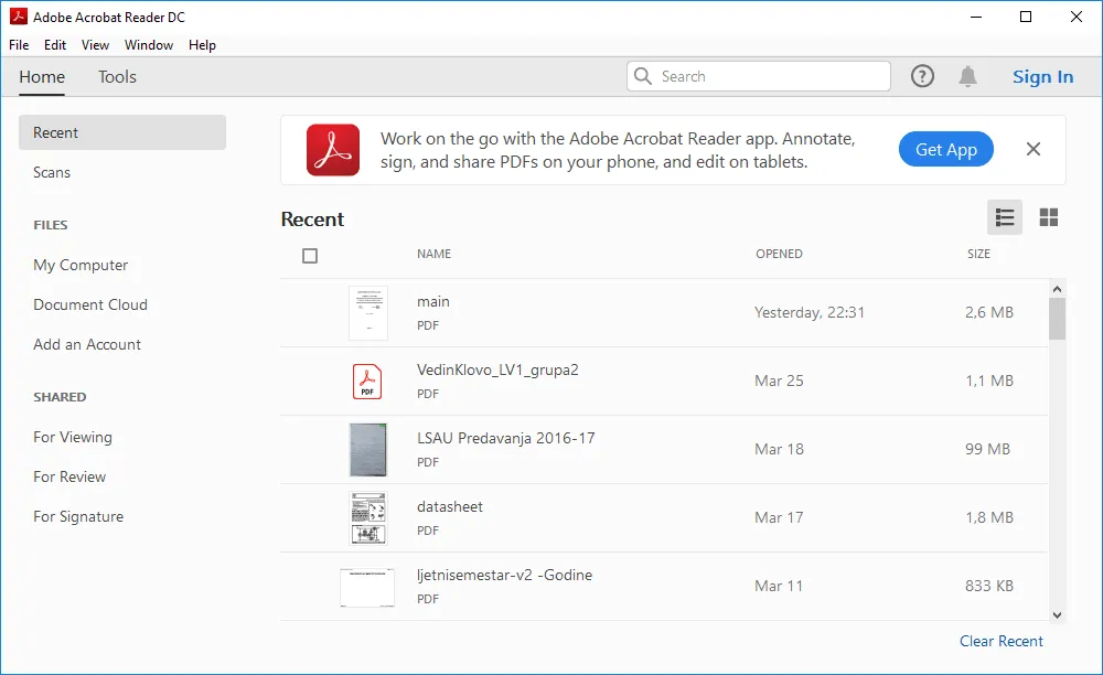 Captura Adobe Acrobat Reader DC 2