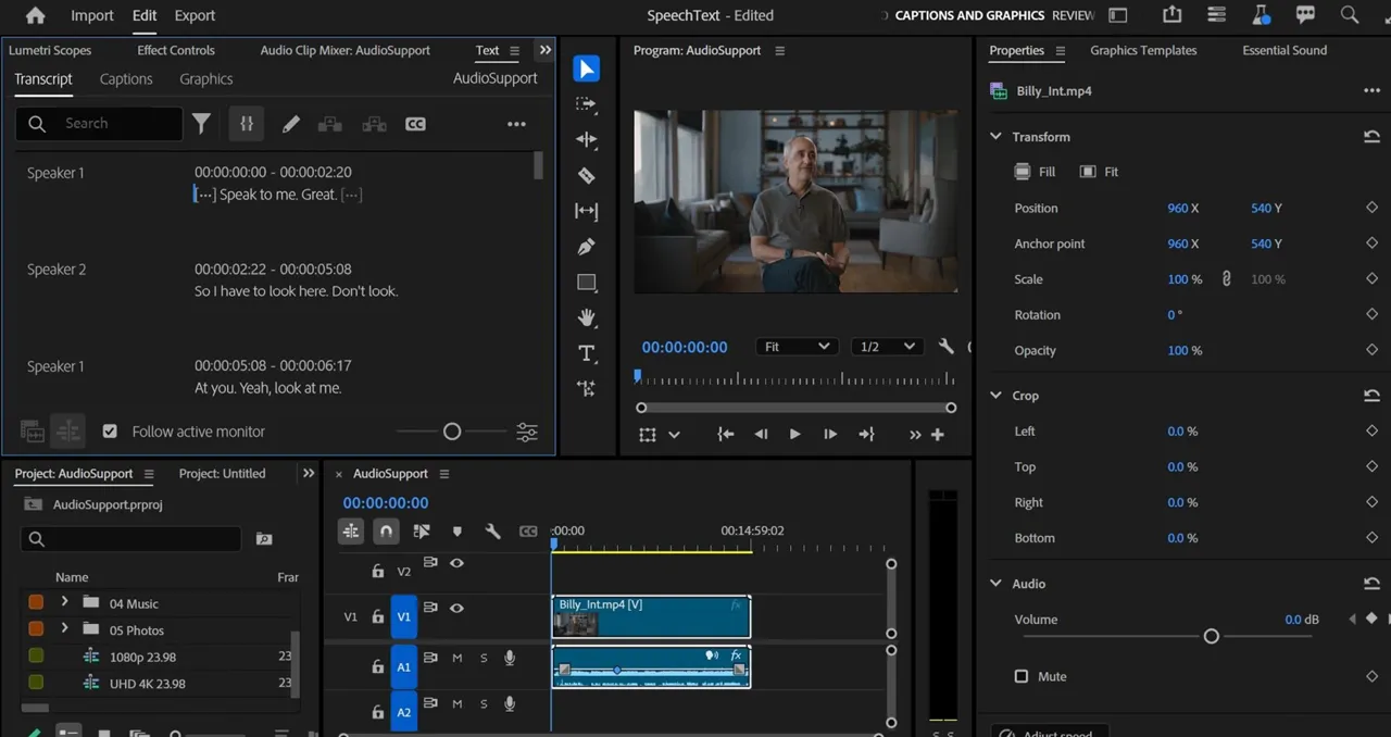 Captura Adobe Speech to Text for Premiere Pro 1