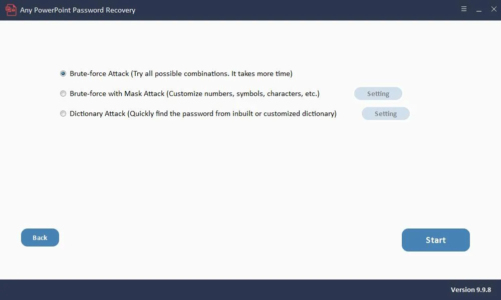 Any PowerPoint Password Recovery-espscrao-Captura de Pantalla