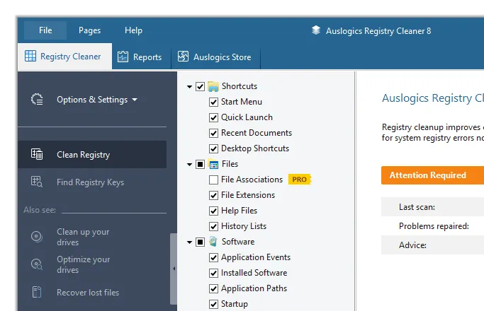 Auslogics Registry Cleaner Pro--bf8qt6t1-Captura de Pantalla
