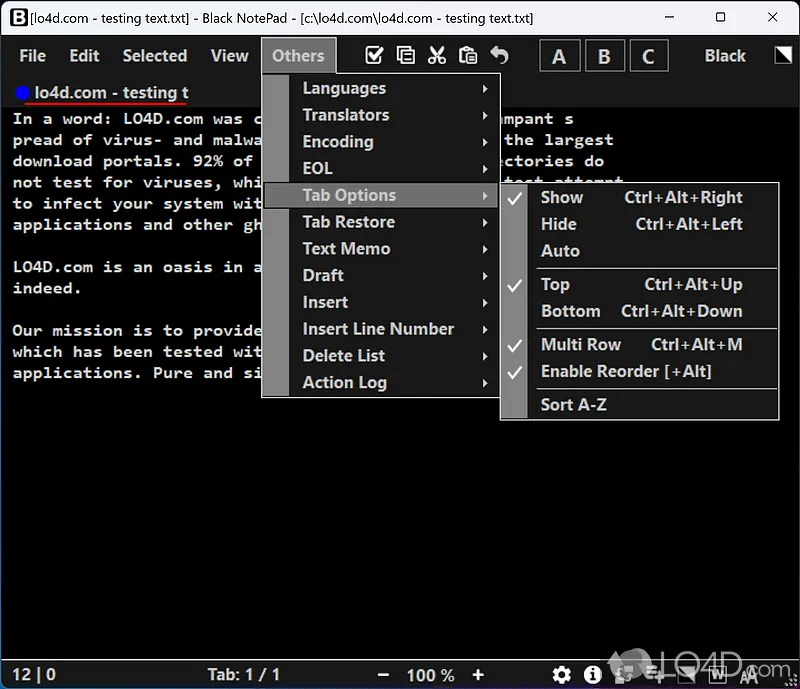 Black NotePad-ajgei8peCaptura de Pantalla