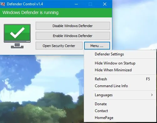Defender Remover-ynvlckkpCaptura de Pantalla