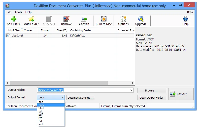 Doxillion Document Converter Plus-8zmf0jmiCaptura de Pantalla