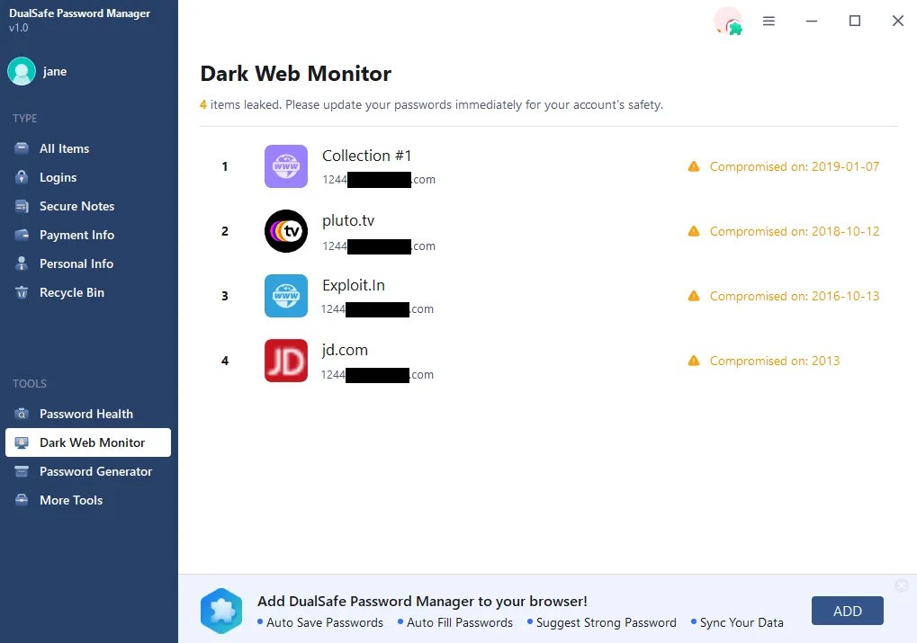 DualSafe Password Manager-5ncw9109Captura de Pantalla