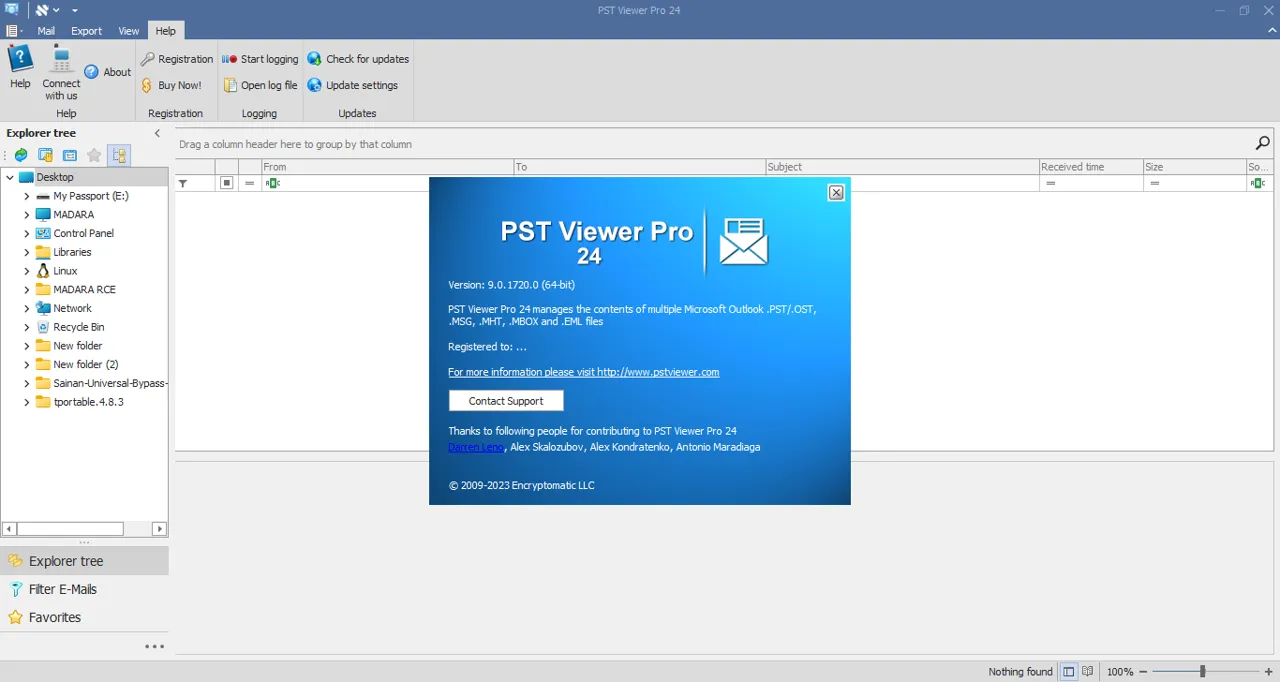 Encryptomatic PST Viewer Pro-g3kddgbxCaptura de Pantalla