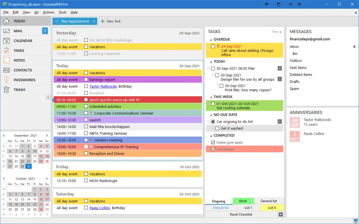 EssentialPIM Pro Business-54kndet4Captura de Pantalla