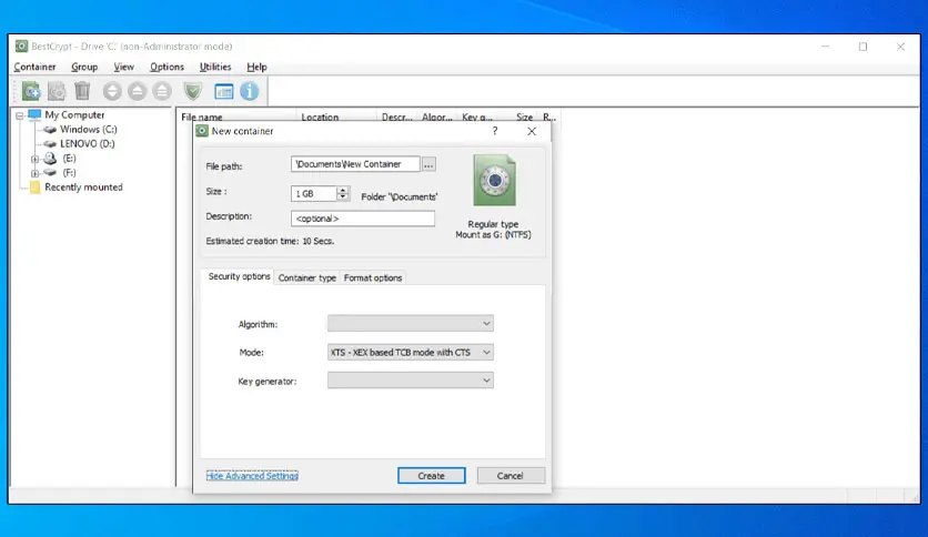 Jetico BestCrypt Container Encryption-d2k2m4hwCaptura de Pantalla