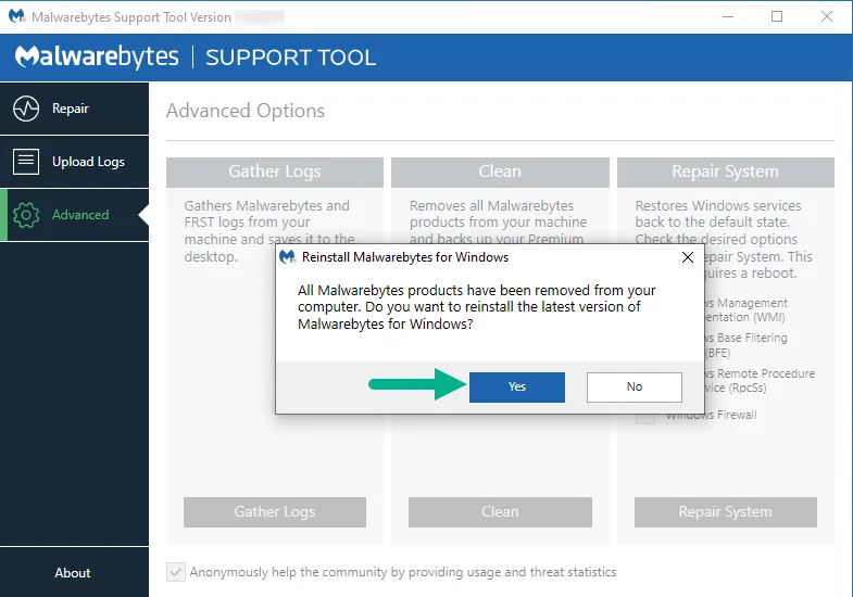 Malwarebytes Support Tool-6hb3a0guCaptura de Pantalla