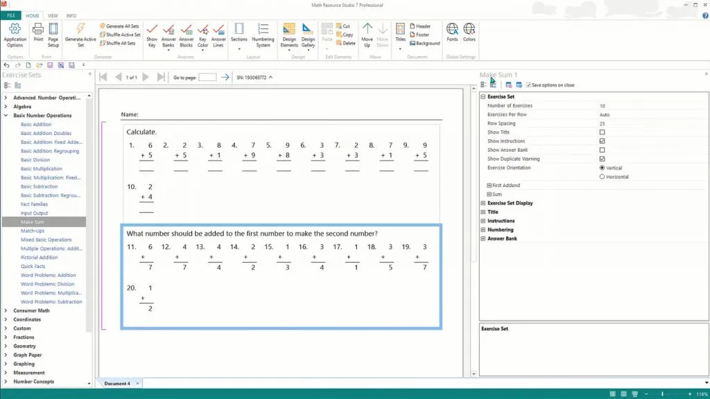 Math Resource Studio Enterprise-zve87f16Captura de Pantalla