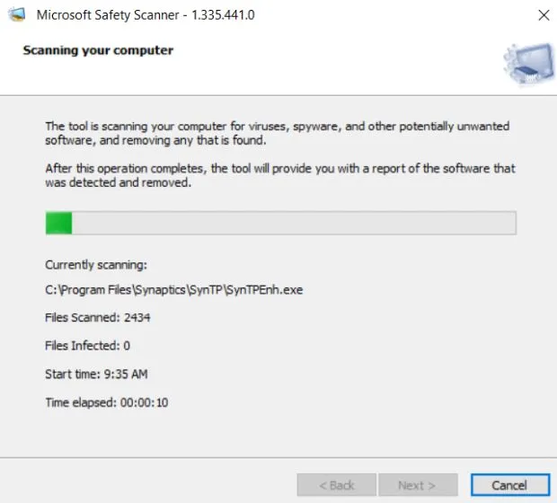 Microsoft Safety Scanner-8iy6vynhCaptura de Pantalla
