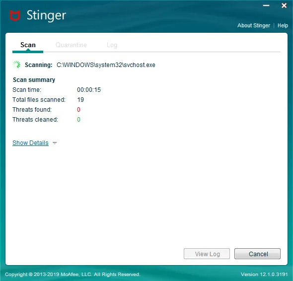 Trellix Stinger (McAfee Stinger)-6ebegjl0-Captura de Pantalla
