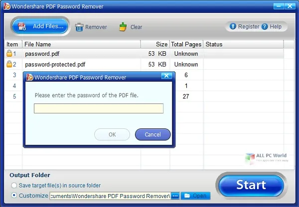 Wondershare PDF Password Remover-cworywbp-Captura de Pantalla