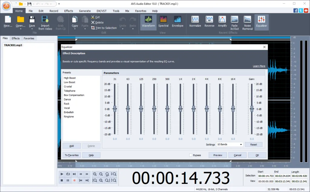Captura AVS Audio Editor