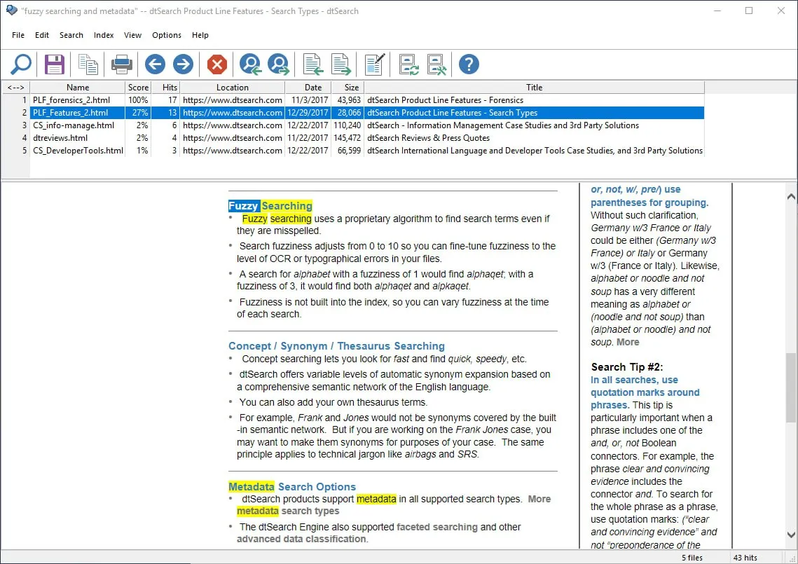 Captura DtSearch Desktop Bb6amj6s
