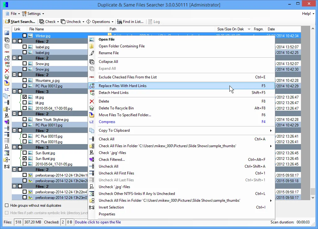 Captura Duplicate Same Files Searcher Db9b2m61