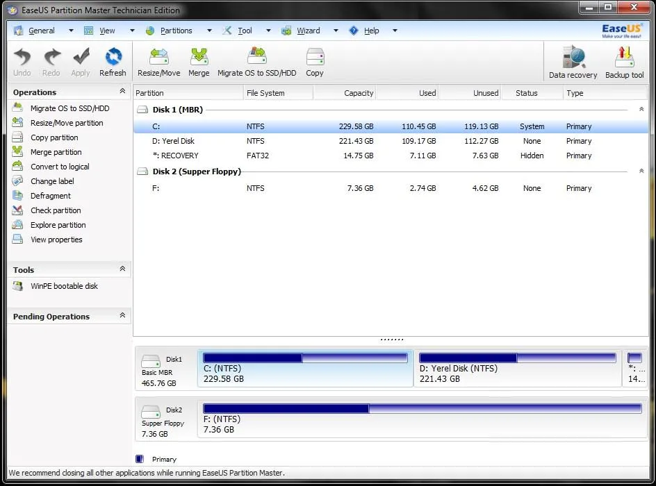 Captura EASEUS Partition Master WinPE Edition 83li01r6