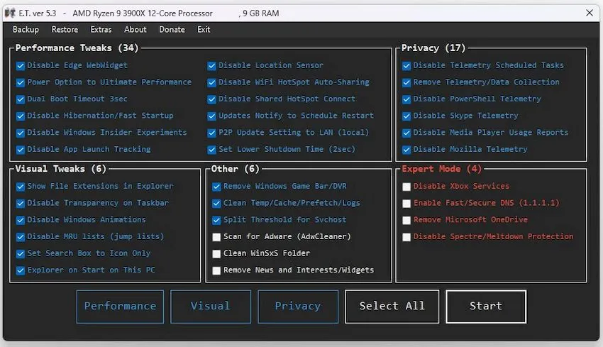 Captura ET Optimizer