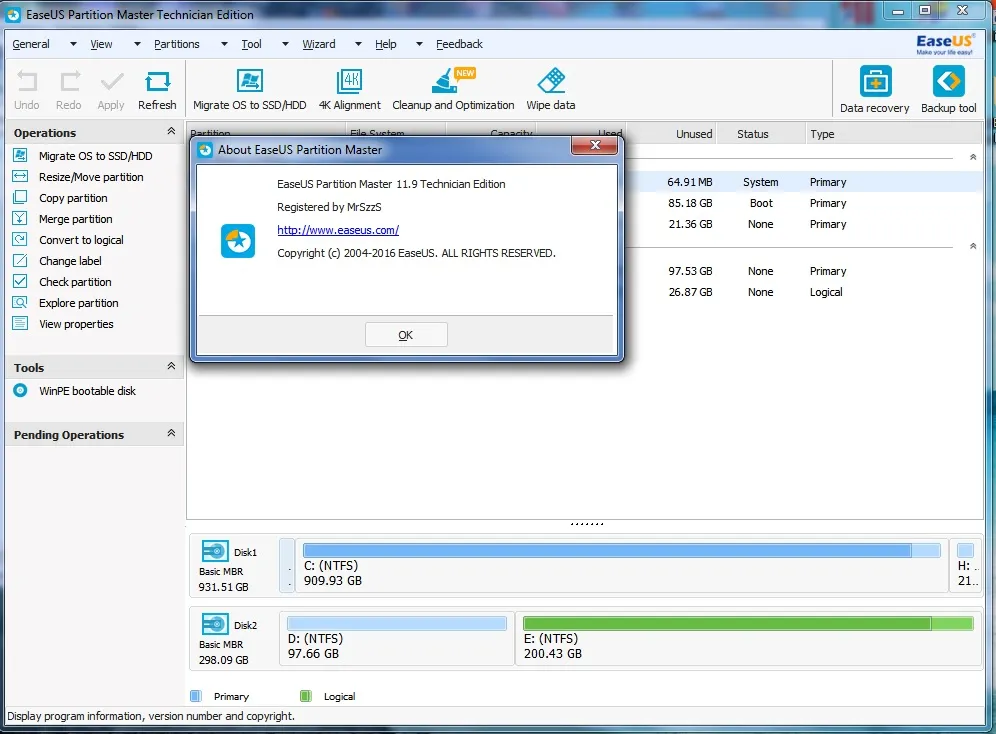 Captura EaseUS Partition Master Technican Edition 5hi16jc1