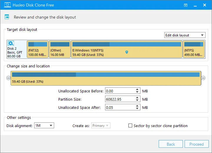 Captura Hasleo Disk Clone