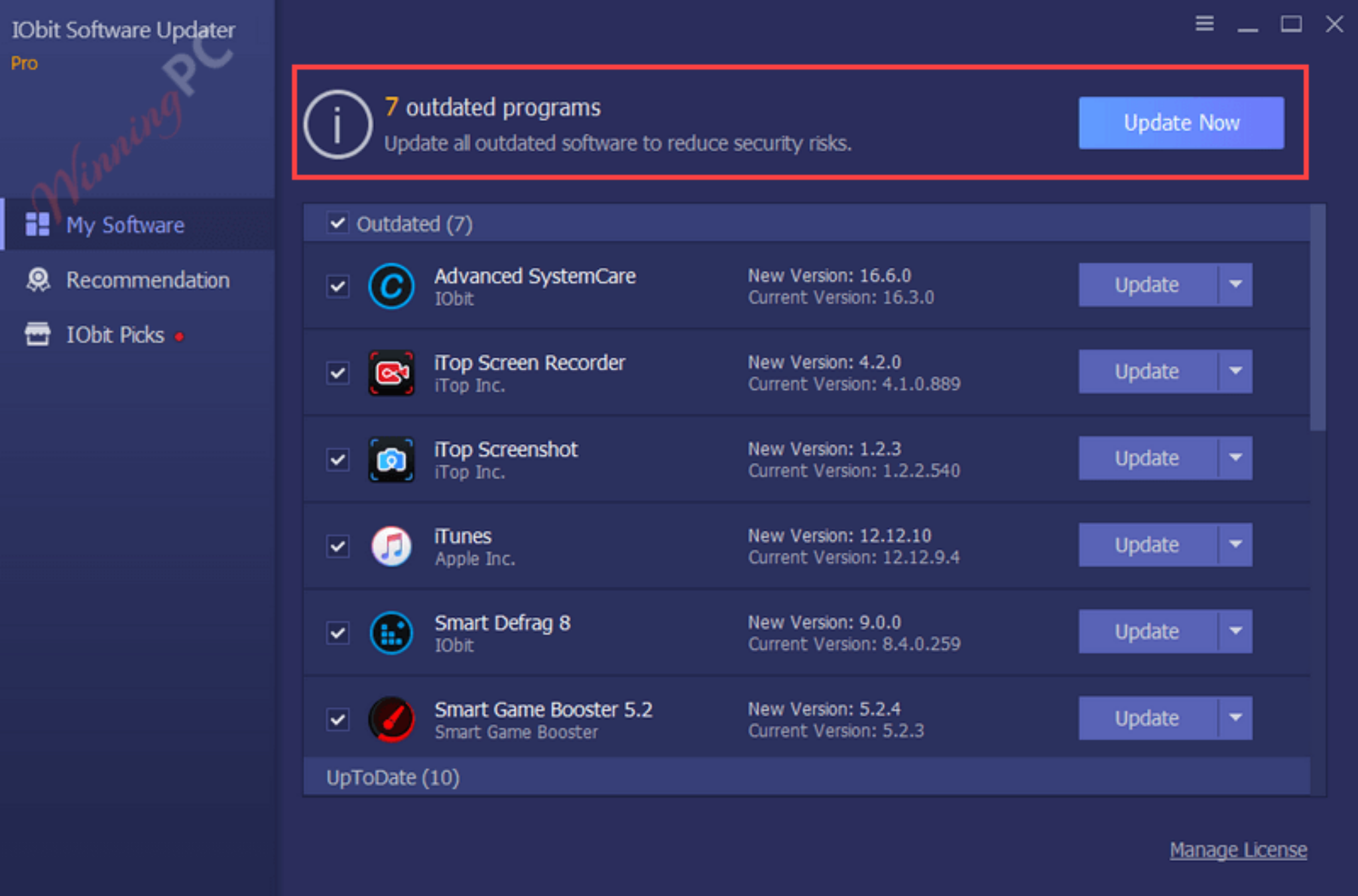 Captura IObit Software Updater Pro Ieq99t1o