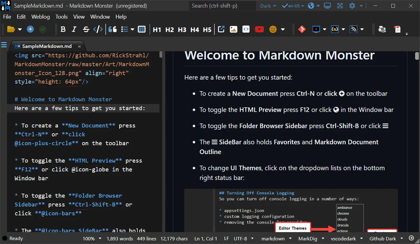 Captura Markdown Monster 7xt7ajot