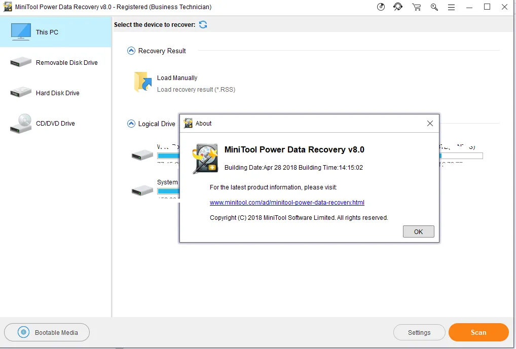 Captura MiniTool Power Data Recovery Business Technician J9ee61pl