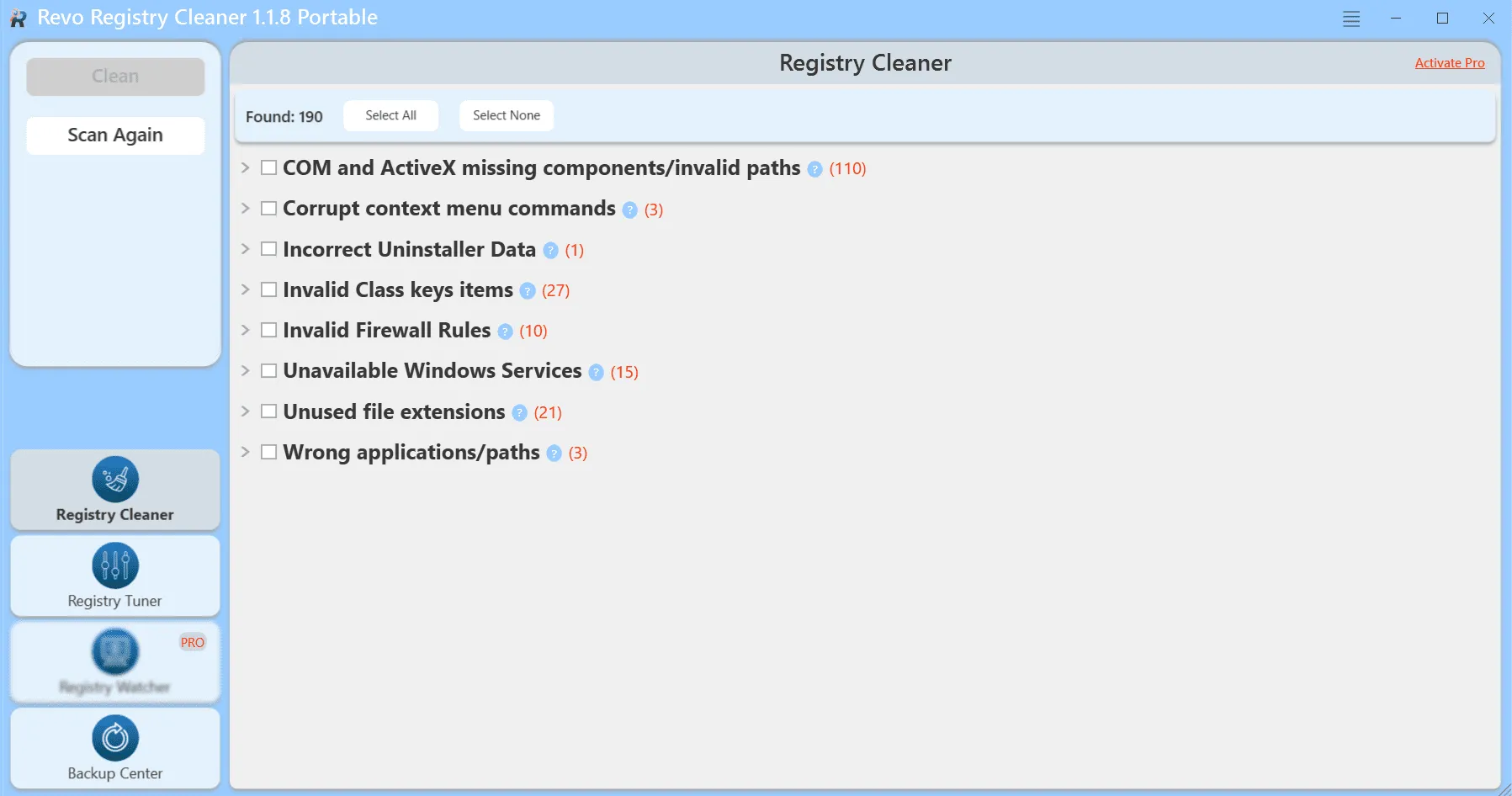 Captura Revo Registry Cleaner Pro Ynljc6ax