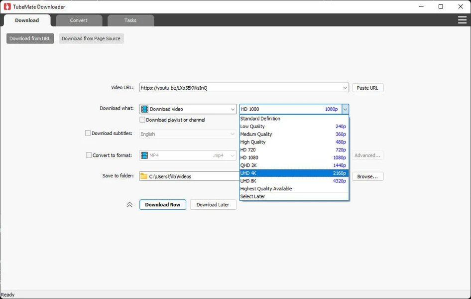 Captura TubeMate Downloader 75vp9s1e