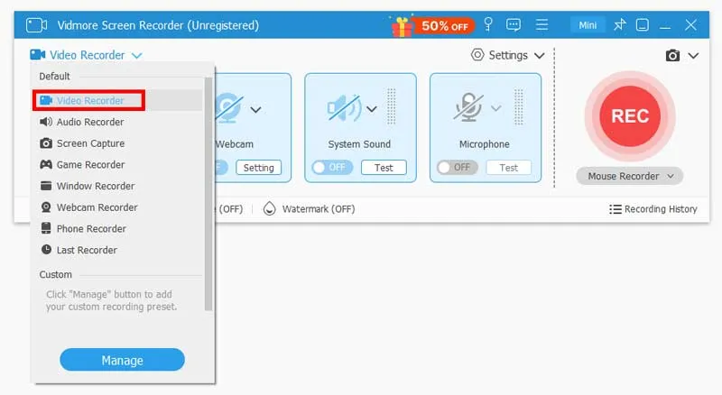 Captura Vidmore Screen Recorder Ixqs32qx