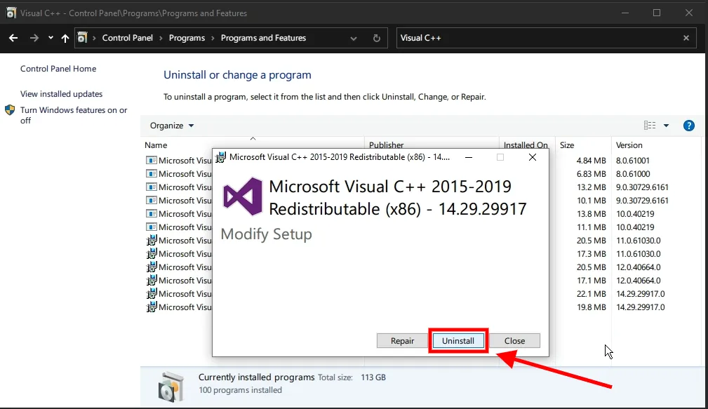 Captura Visual C Redistributable Runtimes All In One 3qzv1yaa
