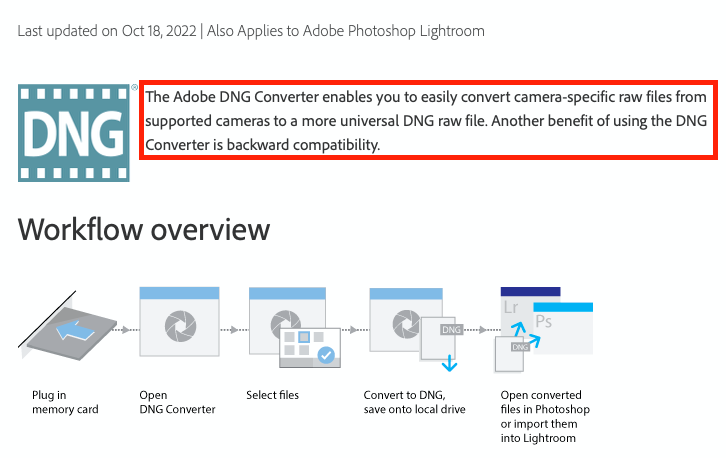 Captura Adobe DNG Converter 3